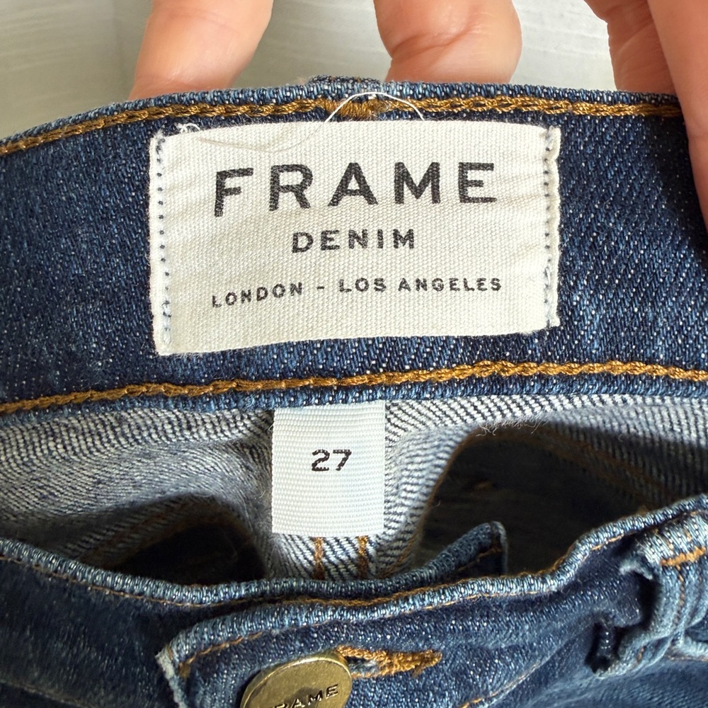 Frame Le Cut Off Mid-Rise Slim Fit Denim Shorts Festival Outfit | Size 27 - Picture 12 of 15